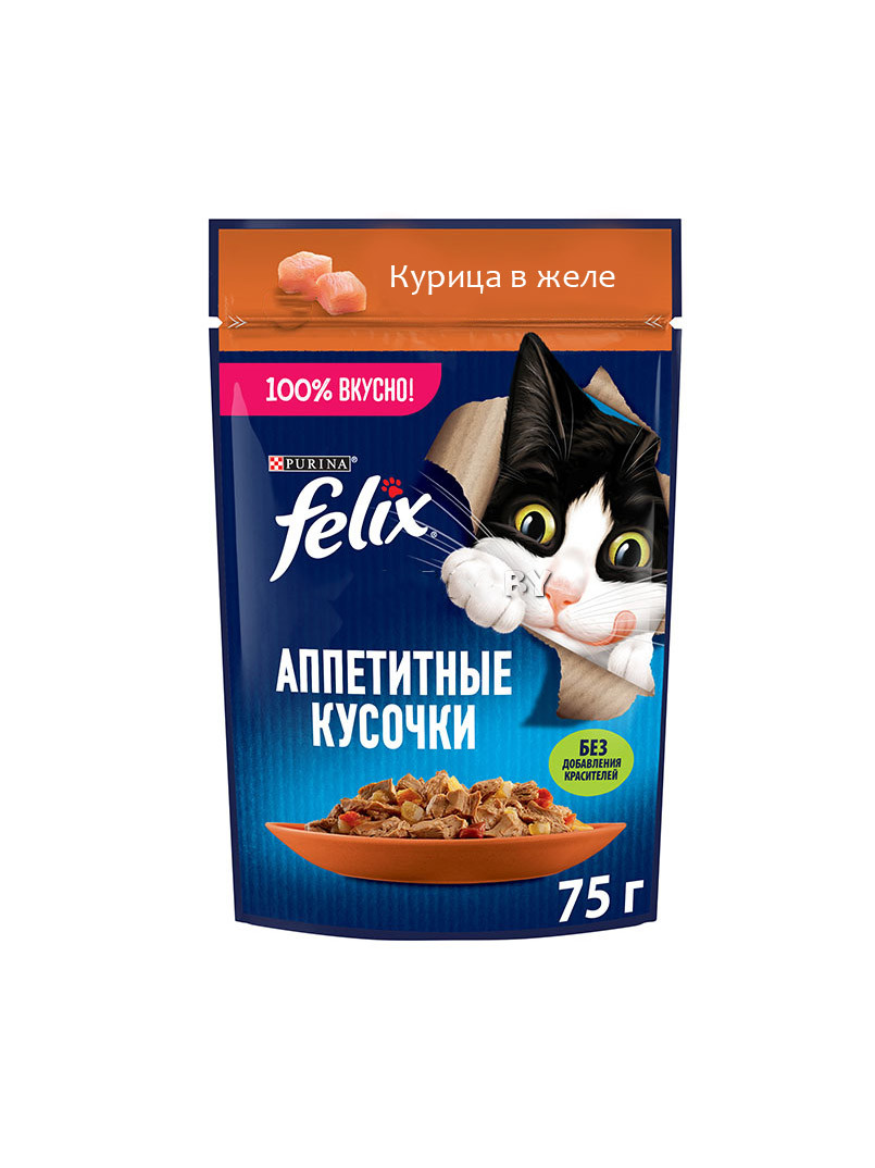 Корм для кошек Felix Аппетитные Курица в желе 75 гр