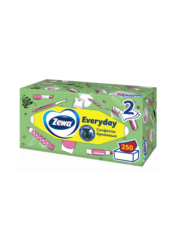 Бумажные салфетки Zewa Everyday 2сл 250шт